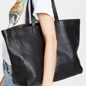 Baggu black large leather tote